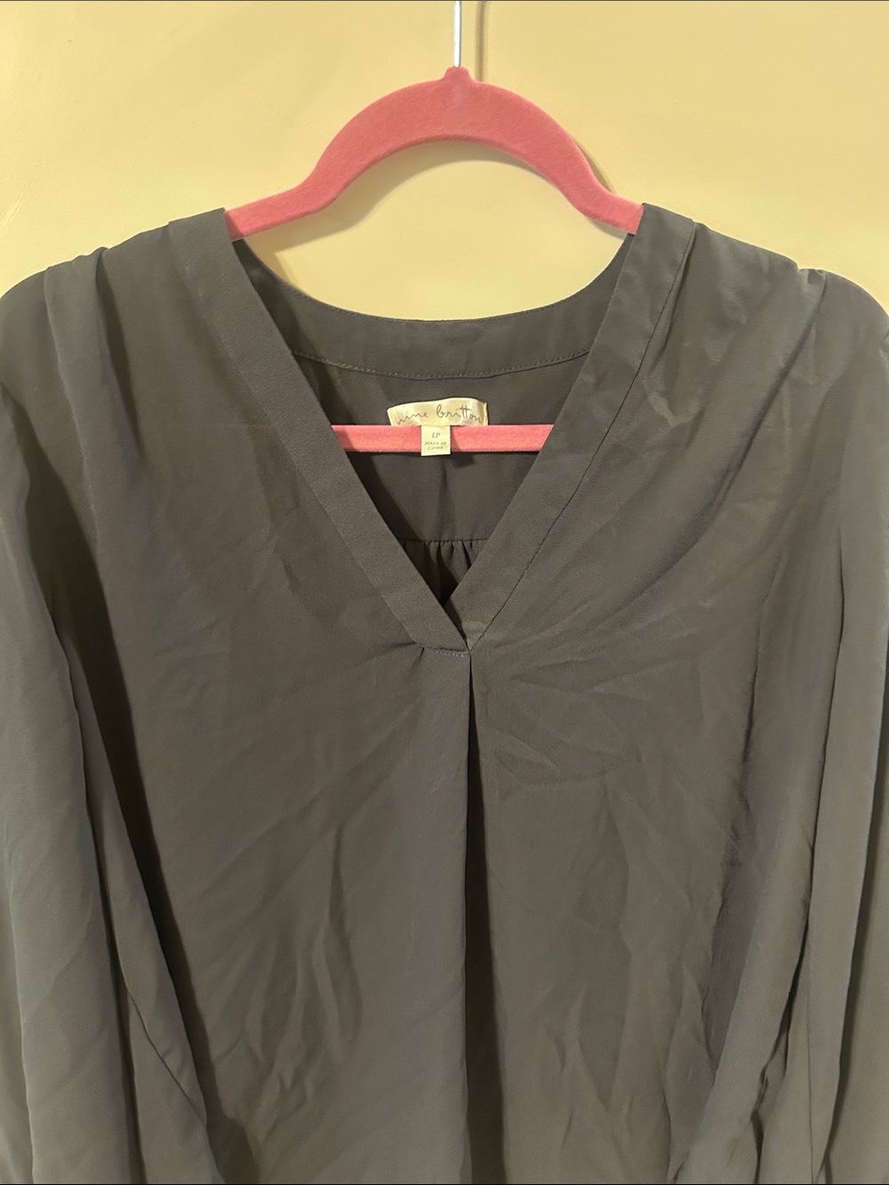 Nine Britton Lightweight Blouse in Charcoal Gray